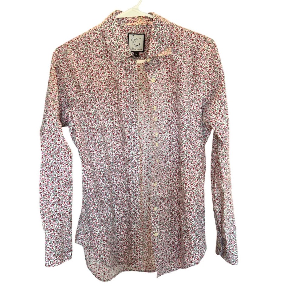 The Shirt Rochelle Behrens Womens M 100% Cotton Button Up ditsy floral